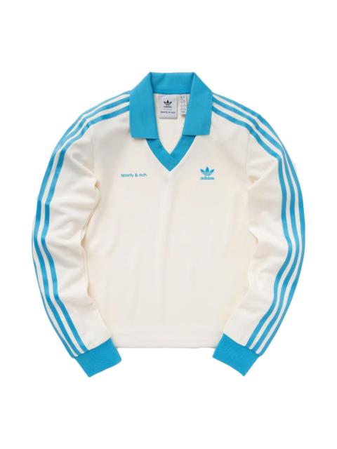 adidas (WMNS) adidas x Sporty & Rich Long Sleeve Jersey 'Cream White Blue' IN5249