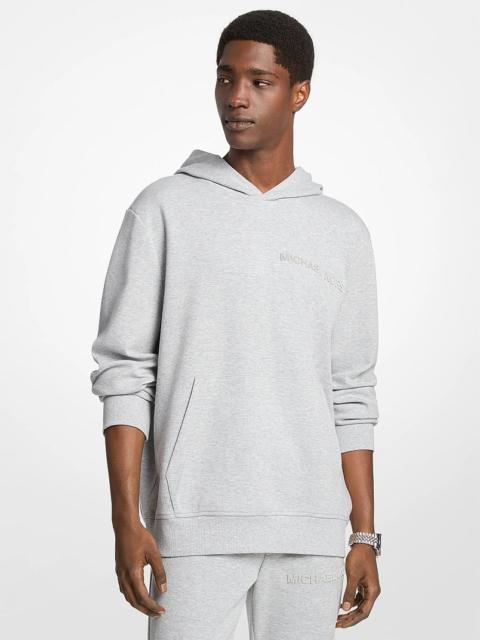 MICHAEL KORS Embossed Logo Cotton Blend Hoodie