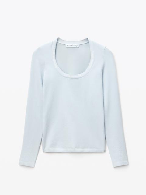 Alexander Wang LOGO JACQUARD TOP IN STRETCH KNIT