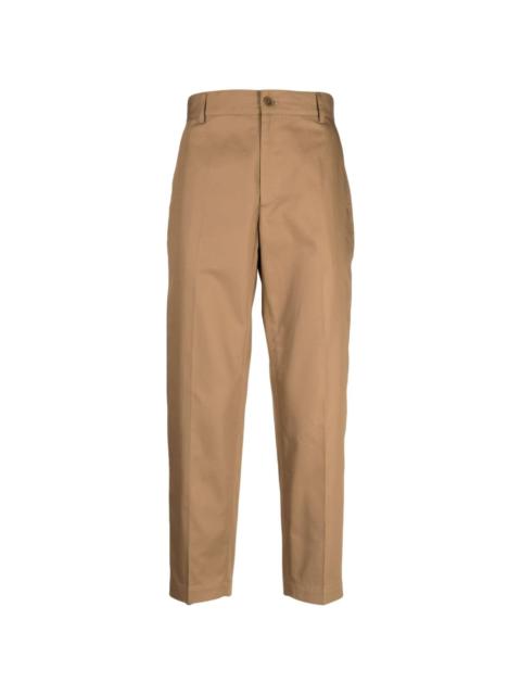 straight-leg cotton trousers