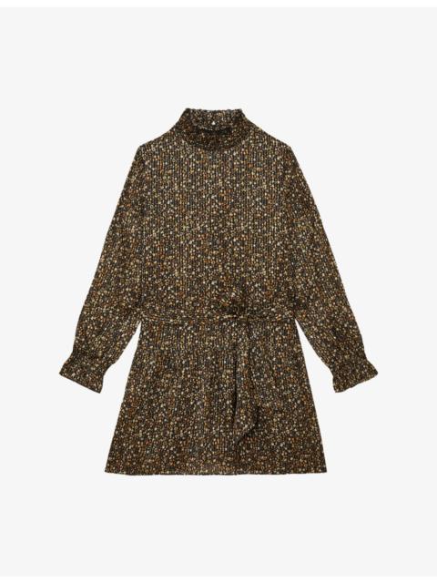 REISS Darci Floral-Print Woven Mini Dress