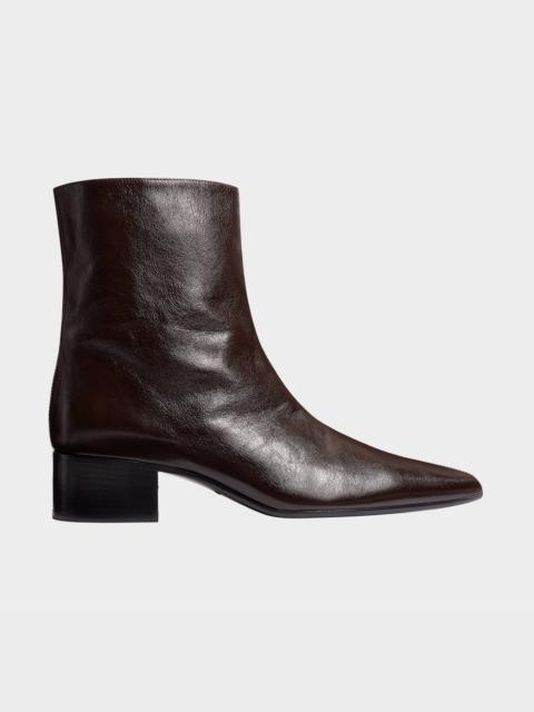 KHAITE Andee Leather Ankle Boots