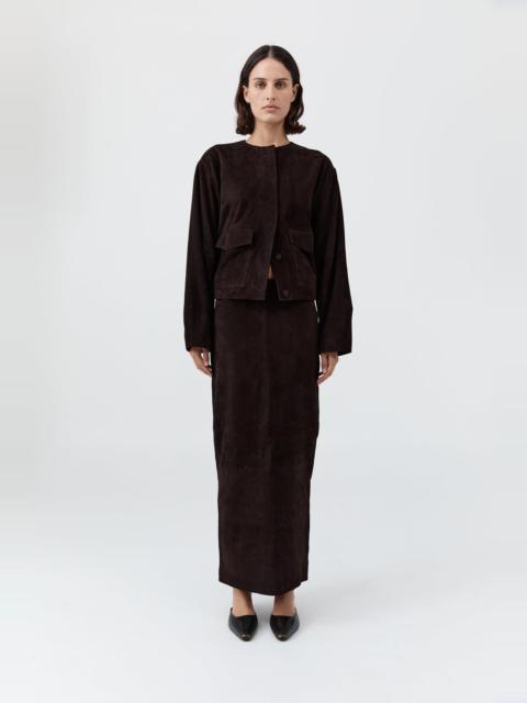 ST. AGNI Suede Utility Cocoon Bomber - Coffee