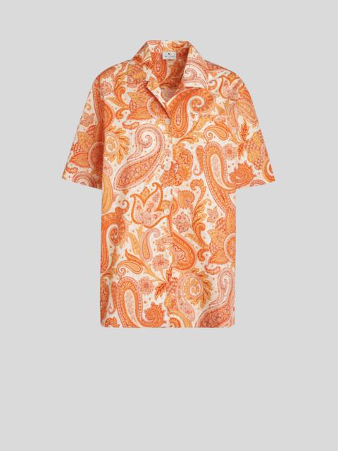 SHORT-SLEEVED LIQUID PAISLEY BEACH SHIRT