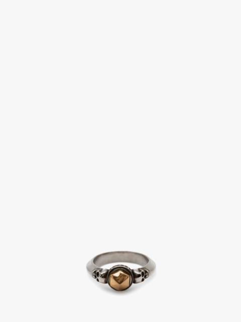 Alexander McQueen Stud Ring in Gold/silver