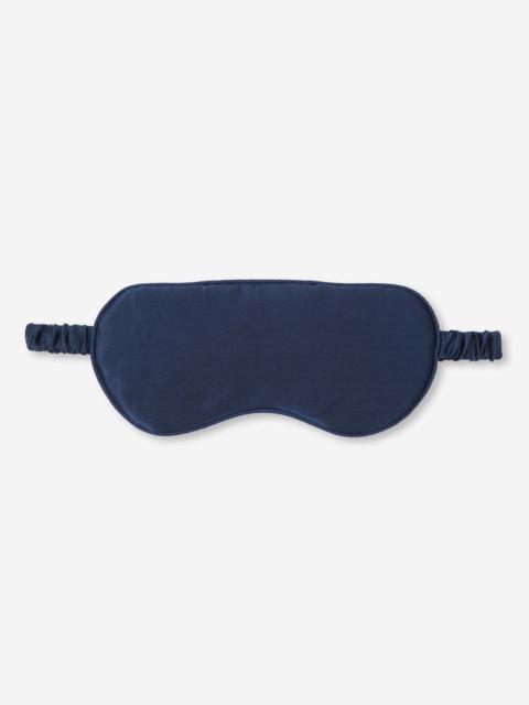 Derek Rose Eye Mask Bailey Silk Satin Navy