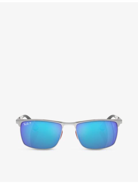 Ray-Ban RB3726M Scuderia Ferrari rectangle-frame metal sunglasses