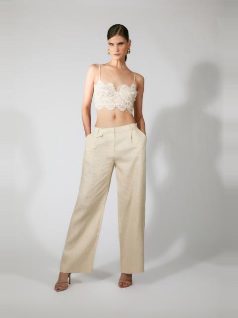 BARDOT Geordy Hipster Linen Pant In Eggnog