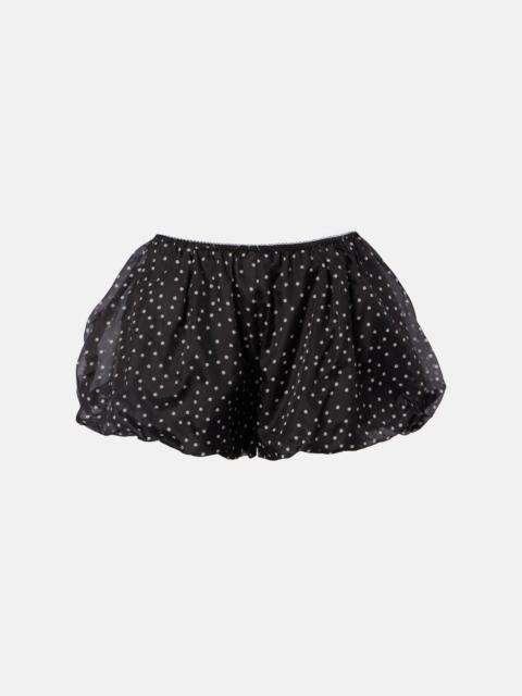 SIR. Polka-dot high-rise silk shorts