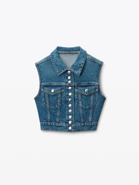 Alexander Wang trucker vest denim jacket | farfetch | REVERSIBLE