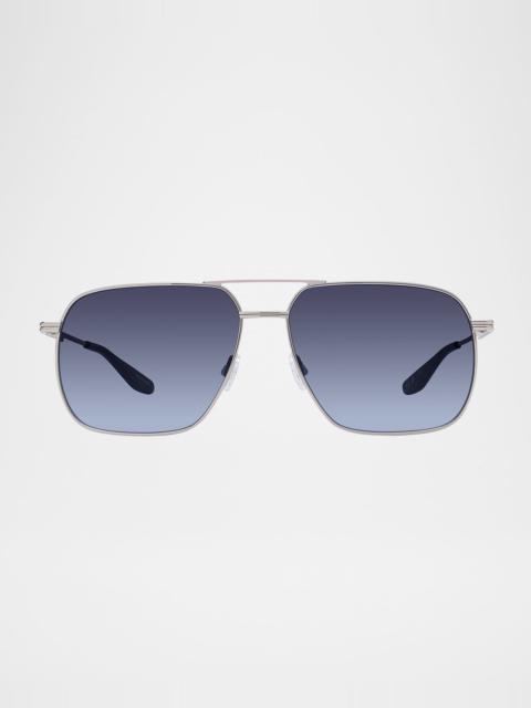BARTON PERREIRA x 007 Men's Royale Double-Bridge Titanium Aviator Sunglasses