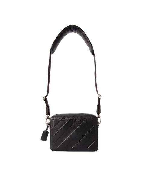 Diag-stripe leather camera bag