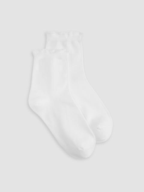 EILEEN FISHER Cotton Rib Scallop Edge Short Crew Sock