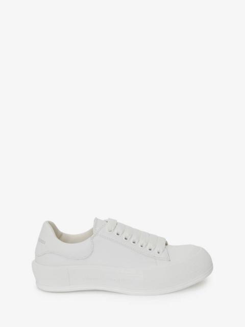 Men's Deck Lace Up Plimsoll in White