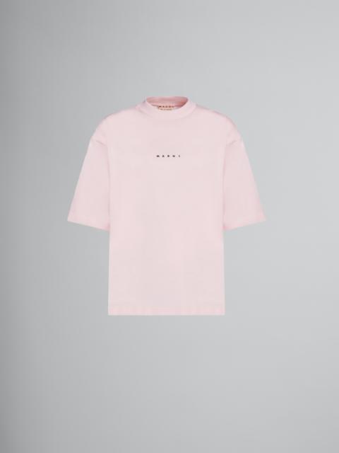 PINK T-SHIRT WITH LOGO PRINT