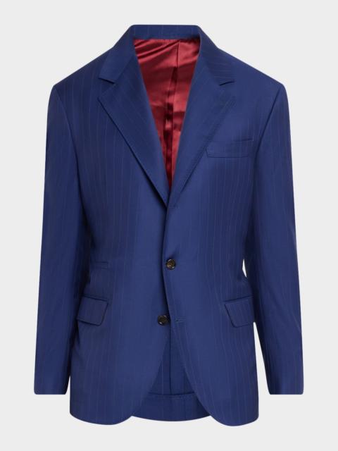 Brunello Cucinelli Pinstriped Linen-Blend Single-Breasted Suit