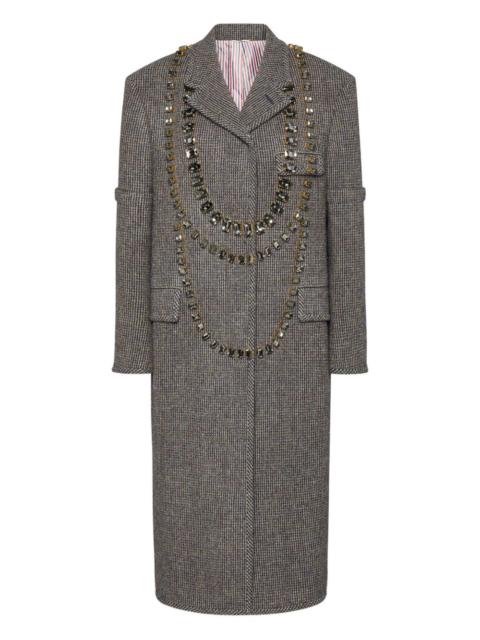 Thom Browne Trompe l'Oeil crystal-embellished checked coat
