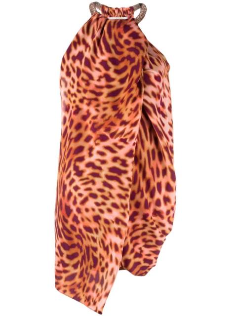 Stella McCartney leopard-print halterneck top