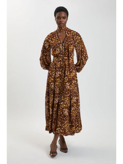 KAREN MILLEN Viscose Animal Print Woven Maxi Dress