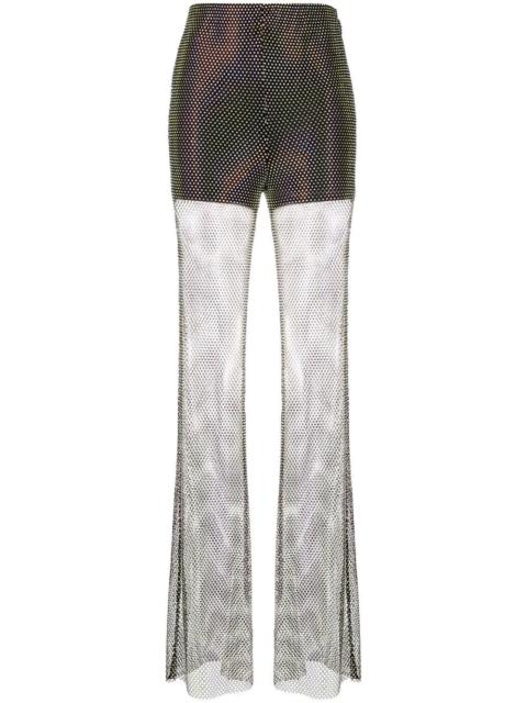 ROTATE crystal-embellished sheer trousers