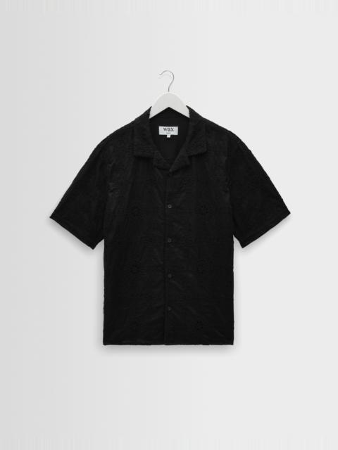 Didcot - Black Corded Lace Short-Sleeve Shirt