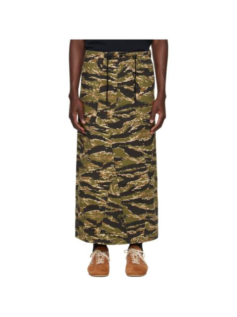 NEEDLES Khaki Cotton Ripstop Camo String Fatigue Skirt