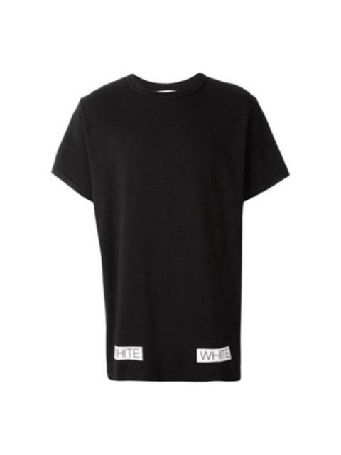 Off-White Off-White SS21 Cotton Stripe Printing Pattern Round Neck Short Sleeve Black OMAA002G20JER0091034