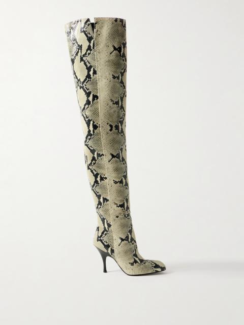 KHAITE Colt Snake-effect Leather Over-the-knee Boots