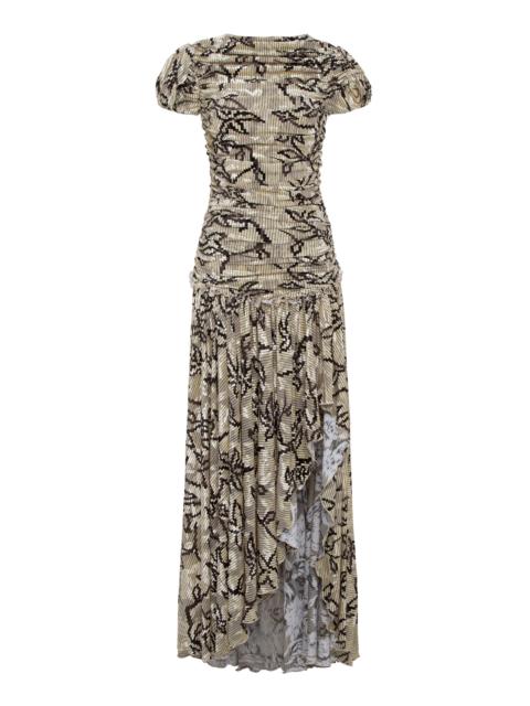 SIEDRÉS Adeline Gathered Velvet Dress multi