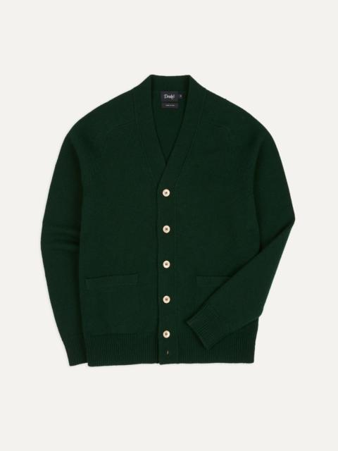 Drake's Dark Green Lambswool 6 Button Cardigan