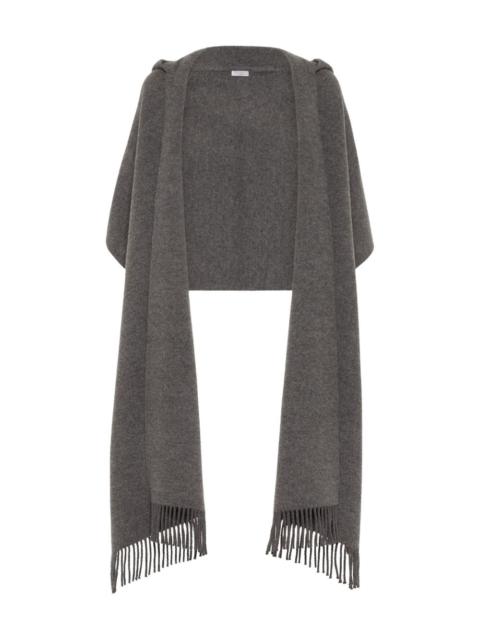 Brunello Cucinelli hooded fringed poncho