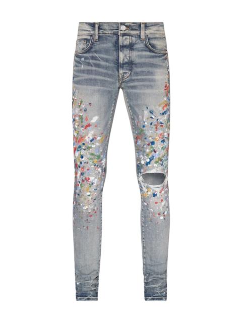 AMIRI Skinny Painter Jean Clay Indigo And Multicolor