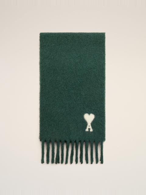 AMI Paris GREEN ALPACA SCARF WITH AMI DE COEUR
