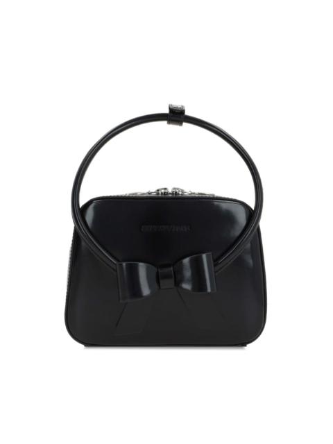 SHUSHU/TONG Stereo bow-appliquÃ© leather bag