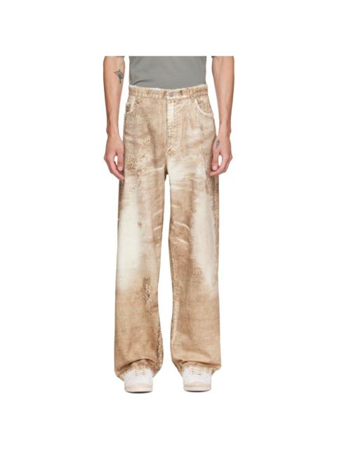 CAMPERLAB Beige Corduroy Print Denim Loose Jeans