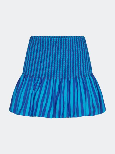 SIMONMILLER Sancho Poplin Skirt In Tonal Blue Stripe