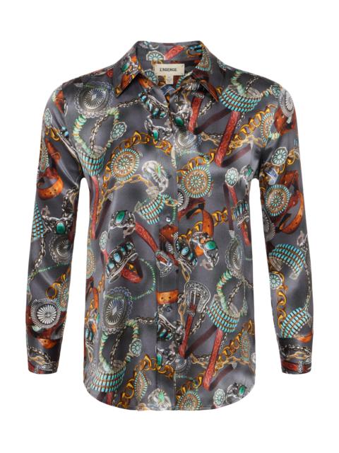 L'AGENCE Dani Silk Blouse