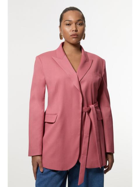 KAREN MILLEN Plus Size Soft Tie Back Detail Tailored Single Breasted Blazer
