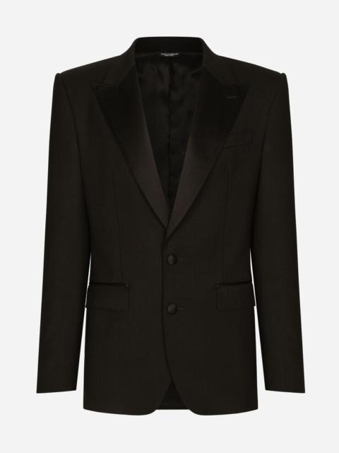Single-breasted stretch wool Sicilia-fit tuxedo jacket