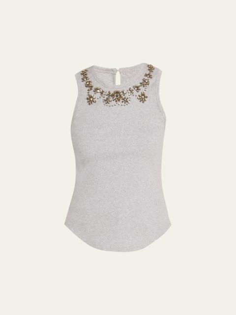 Cinq à Sept Crystal Lattice Tank Top