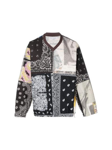 patchwork pattern-print cotton jumper