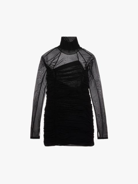 Helmut Lang RUCHED TURTLENECK MINI DRESS