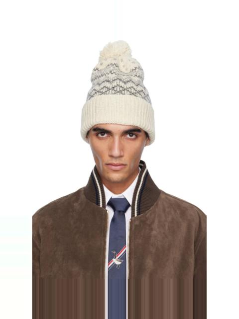 Thom Browne Off-White Fair Isle Jersey Float Jacquard Beanie