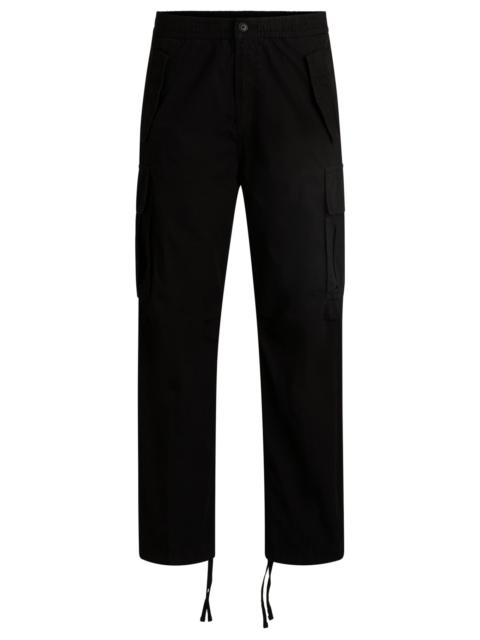 HUGO BAGGY-FIT CARGO TROUSERS IN RIPSTOP COTTON