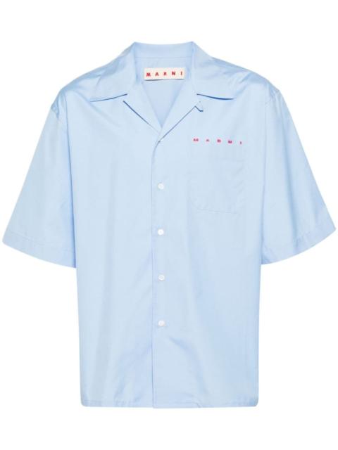 logo-print poplin shirt