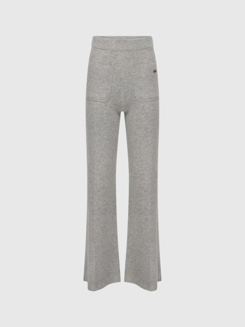 Victoria Beckham Alina Knitted Trouser In Light Grey
