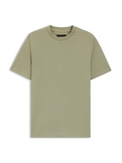 BOSS COTTON-SILK T-SHIRT WITH GEOMETRIC JACQUARD
