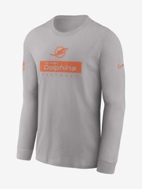 Miami Dolphins Sideline Team Issue Nike Men's Dri-FIT NFL Long-Sleeve T-Shirt