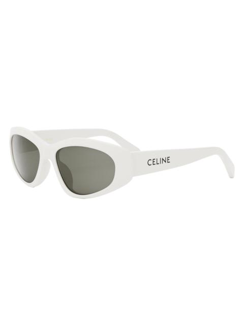 CELINE Men's Monochroms 57MM Geometric Sunglasses - Ivory Smoke