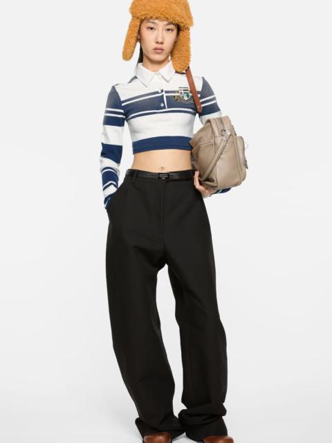 Acne Studios Cropped long sleeve polo - White/navy